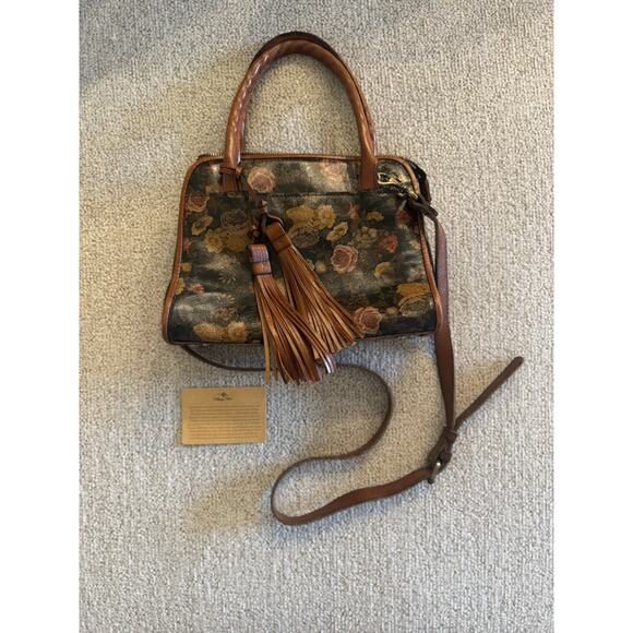 Patricia Nash Ponticelli Frame Satchel Heritage Rose Leather Purse Crossbody - Picture 1 of 16